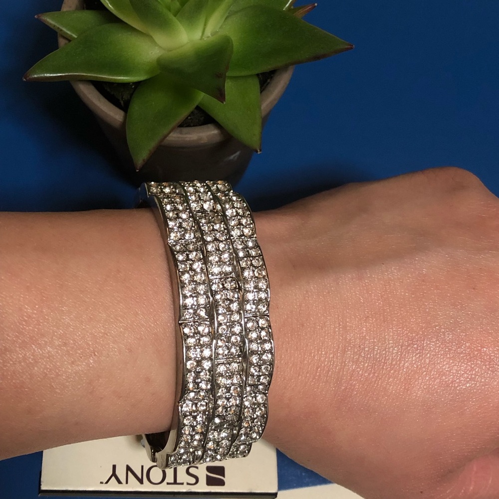 Silver Rhinestone Bangle